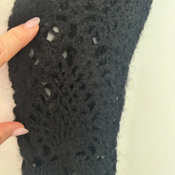 Bebe Elegant Black Long Knitted Duster - Picture 8 of 11